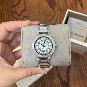 Michael Kors Kerry Mini Pavé Silver-Tone Watch